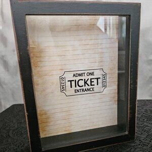 NIB Ticket Stub Collection Box (Wood & Glass)